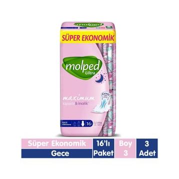 Molped Ultra Gece 16x3 Adet Ped