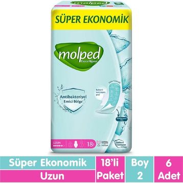 Molped Uzun 18x6 108 Adet Süper Ekonomik Ped