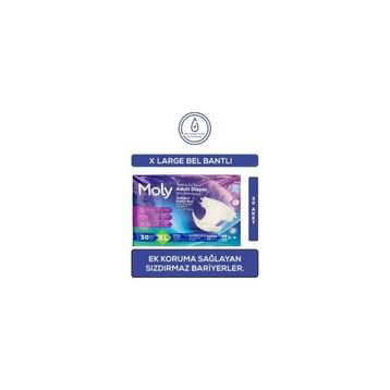 Moly Bel Bantlı 7 Damla XL 30 Adet Hasta Bezi