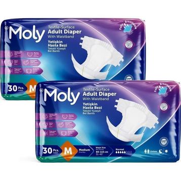 Moly Bel Bantlı Medium 60 Adet Hasta Bezi