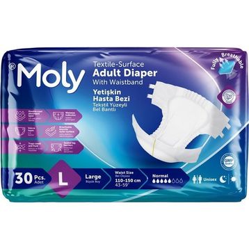 Moly Belbantlı Large 30 Adet Hasta Bezi
