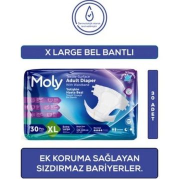 Moly Belbantlı XL 30 Adet Hasta Bezi