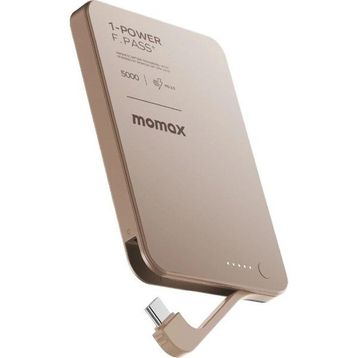 Momax 1-Power F.Pass+ Kahverengi 5000 mAh Battery Pack with Built-in Powerbank