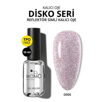 Momo D005 Pembe 10 ml Disko Kalıcı Oje