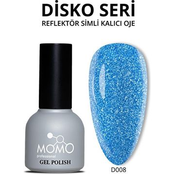 Momo D008 Mavi 10 ml Disko Kalıcı Oje