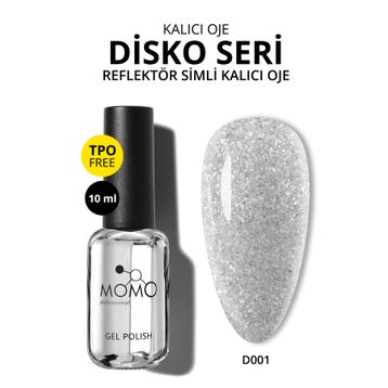 Momo Professional Disko D001 Gümüş 10 ml Reflective Flash Gel Polish Kalıcı Oje