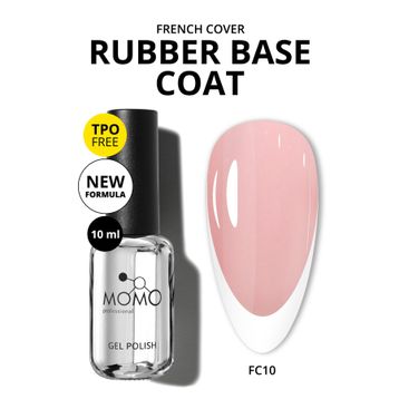 Momo Professional French Cover Rubber Base Coat FC10 Gümüş Simli Soft Pembe 10 ml Kalıcı Oje