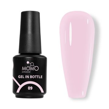 Momo Professional Gel In Bottle No: 09 Soft Pembe 18 ml Akıllı Fırçalı Protez Tırnak Jeli