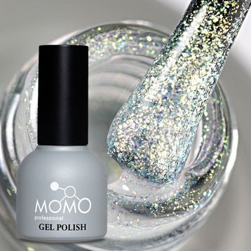 Momo Professional Holografik SL02 Rakı Beyazı Altın Yeşil Simli 10 ml Kalıcı Oje