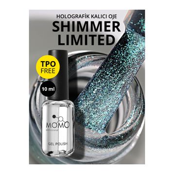 Momo Professional Holografik SL04 Rakı Beyazı Turkuaz Yeşil Simli 10 ml Kalıcı Oje