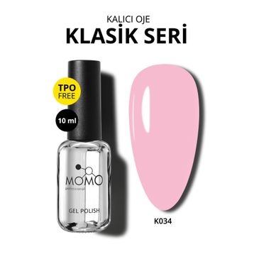 Momo Professional K034 Pudra Pembe 10 ml Kalıcı Oje