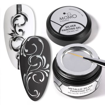 Momo Professional Metallic 6 gr Silver Painting Gel
