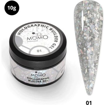 Momo Professional Nail Art No: 01 Glitter Gümüş Simli 10 gr Protez Tırnak Jeli