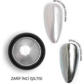 Momo Professional Nail Art No: 01 Kalıcı Oje Tırnak Süsleme Ayna Efektli İnci Tozu