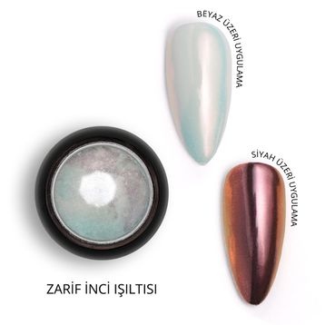 Momo Professional Nail Art No: 02 Kalıcı Oje Tırnak Süsleme Holografik Efektli Beyaz İnci Tozu