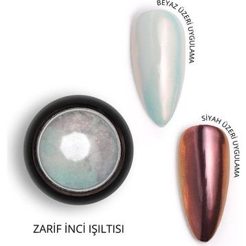 Momo Professional Nail Art No: 02 Kalıcı Oje Tırnak Süsleme Holografik Efektli Beyaz İnci Tozu
