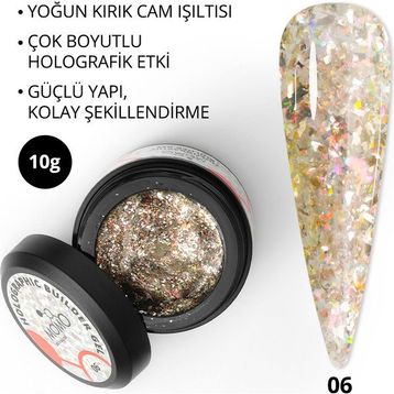 Momo Professional Nail Art No: 06 Glitter Turuncu Simli 10 gr Protez Tırnak Jeli