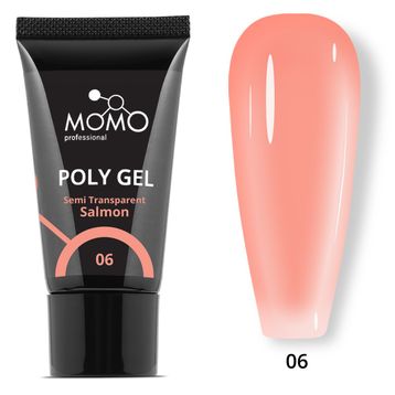 Momo Professional No: 06 Protez Tırnak Yarı Şeffaf Somon 30 gr Poli Jel