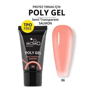 Momo Professional No: 06 Protez Tırnak Yarı Şeffaf Somon 30 gr Poli Jel