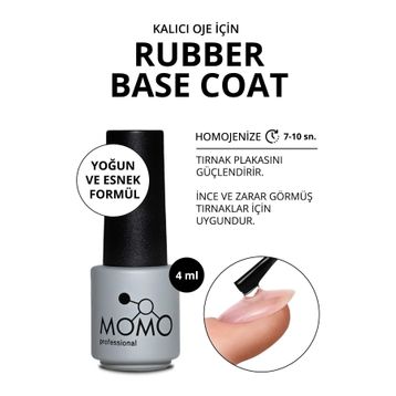 Momo Professional Rubber Base Coat 4 ml Kalıcı Oje