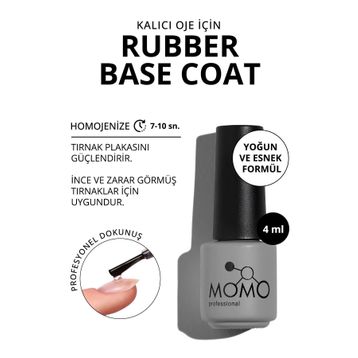 Momo Professional Rubber Base Coat 4 ml Kalıcı Oje