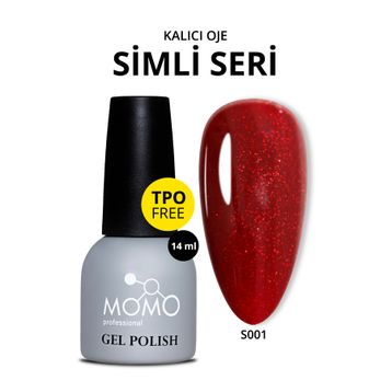 Momo Professional S001 Simli Koyu Kırmızı 14 ml Kalıcı Oje