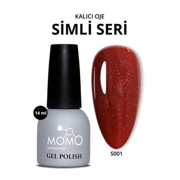 Momo Professional S001 Simli Koyu Kırmızı 14 ml Kalıcı Oje