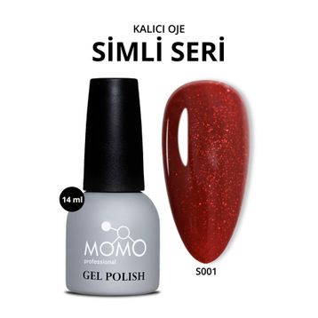 Momo Professional S001 Simli Koyu Kırmızı 14 ml Kalıcı Oje