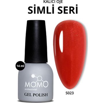 Momo S023 Işıltılı Klasik Kırmızı 14 ml Kalıcı Oje
