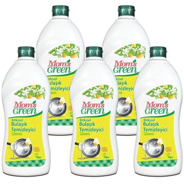 Mom's Green 750 ml Bitkisel Limon Elde Bulaşık Deterjanı (5 adet)