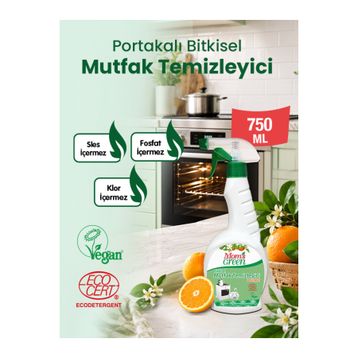 Mom's Green 750 ml Portakal Bitkisel Mutfak Temizleyici Sprey (2 adet)