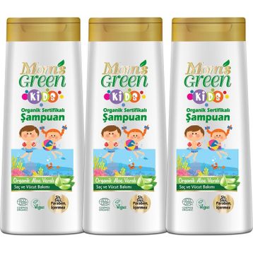 Mom's Green Aloe Veralı 3x400 ml Organik Bebek Şampuan