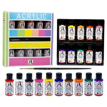 Monalisa Akrilik 10 Renk 40 ml+Fırça Set