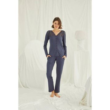 Monamise 18209 Lacivert Kadın Pijama Takımı