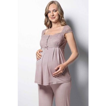 Monamise 18440 Vizon Hamile Pijama Takımı