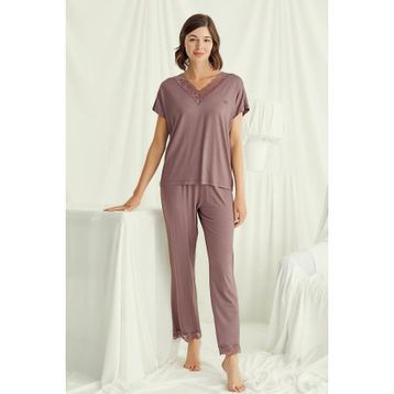 Monamise 18512 Kahve Kadın Pijama Takımı
