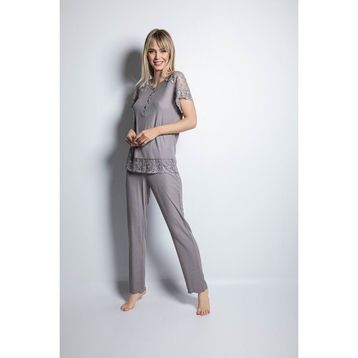 Monamise 19161 Gri Kadın Pijama Takım