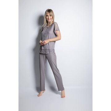 Monamise 19161 Gri Kadın Pijama Takım