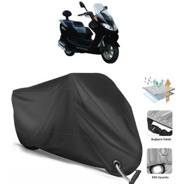 Mondial 150 Zat Siyah Arka Çanta Uyumsuz Ultra Kalın Su Geçirmez Motor Brandası