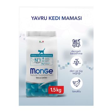 Monge Cat Kitten Daily Line Tavuklu 1.5 kg Yavru Kedi Maması
