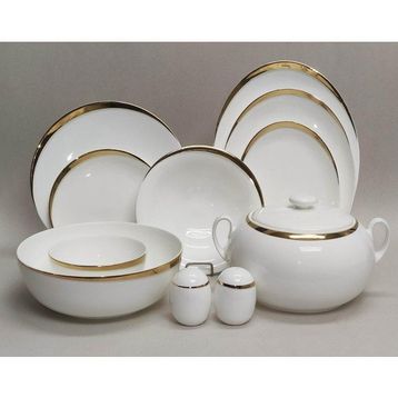 Monno 9959R32 Aron Gold 59 Parça 12 Kişilik Bone China Yemek Takımı
