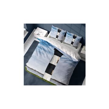 Monohome 200x220 cm Deniz Feneri 3D Pamuk Saten Çift Kişilik Nevresim Takımı