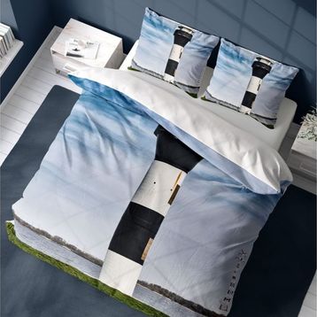 Monohome 200x220 cm Deniz Feneri 3D Pamuk Saten Çift Kişilik Nevresim Takımı