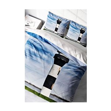 Monohome 200x220 cm Deniz Feneri 3D Pamuk Saten Çift Kişilik Nevresim Takımı
