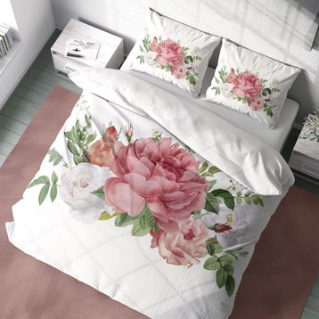 Monohome 32647 New Floral 3D Pamuk Saten Çift Kişilik 200x220 cm Nevresim Takımı