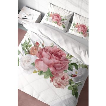Monohome 32647 New Floral 3D Pamuk Saten Çift Kişilik 200x220 cm Nevresim Takımı
