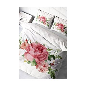 Monohome 32647 New Floral 3D Pamuk Saten Çift Kişilik 200x220 cm Nevresim Takımı