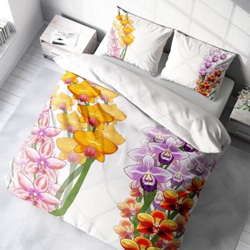 Monohome 36669 Orchid 2 3D Pamuk Saten Çift Kişilik 200x220 cm Nevresim Takımı