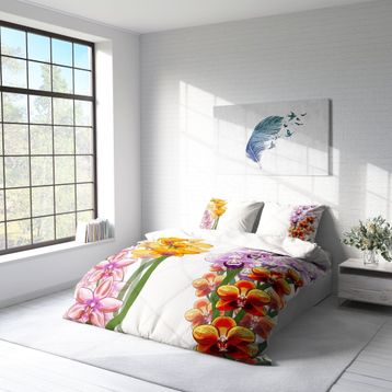 Monohome 36669 Orchid 2 3D Pamuk Saten Çift Kişilik 200x220 cm Nevresim Takımı