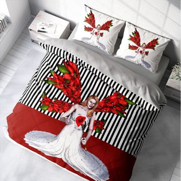 Monohome Angel Fail 3D Pamuk Saten Çift Kişilik 200x220 cm Nevresim Takımı